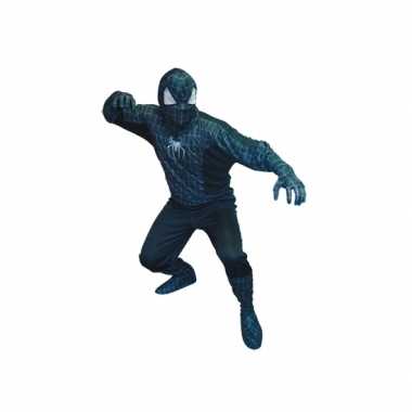 Spiderman zwart look-a-like verkleedpak heren masker