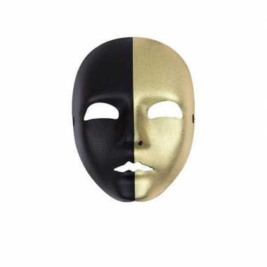Verkleed masker zwart met goud
