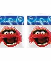 2x kartonnen maskers animal muppetshow
