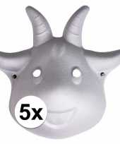 5x dierenmasker geit met elastiek