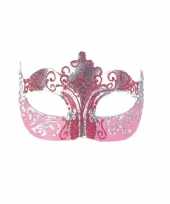 Barok oogmasker goud en roze handgemaakt