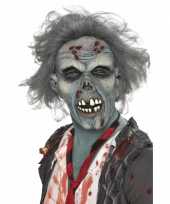 Halloween masker zombie met grijs haar