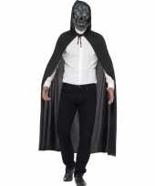 Halloween verkleed cape met zombie skelet masker