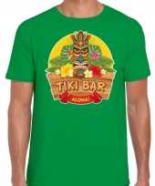 Hawaii feest t-shirt shirt tiki bar aloha groen voor heren masker