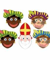 Sinterklaas 4x zwarte pieten sinterklaas maskers setje