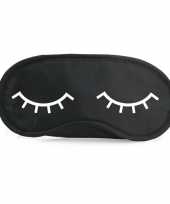 Slaapmasker met slapende oogjes zwart wit