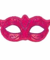 Venetiaans roze kunststof oogmasker