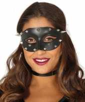 Venetiaans zwart oogmasker met studs voor dames