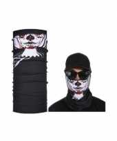 Zwart skelet biker masker voor volwassennen 10130257